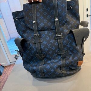 Louis Vuitton Black and Blue Monogram Backpack